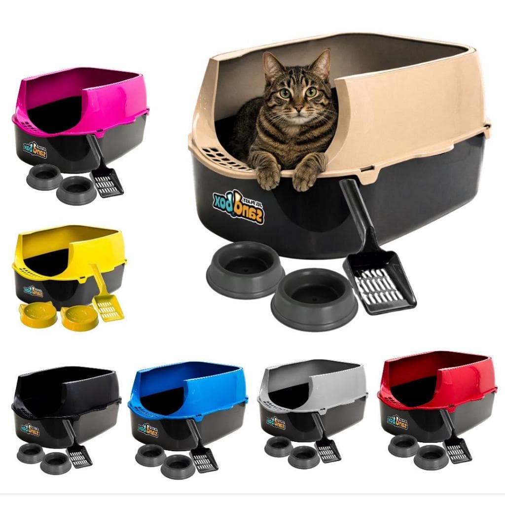 Kit Sanitario Para Gatos Caixa de Areia + Pá Higiênica + Tigela Sandbox Furba Jelplast