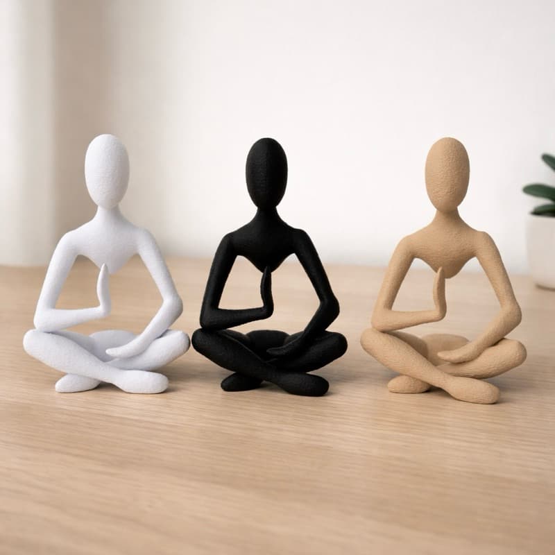 Escultura Minimalista “Meditação” - Decoração e presente - Sala - Quarto - Casa - Livro - Namaster