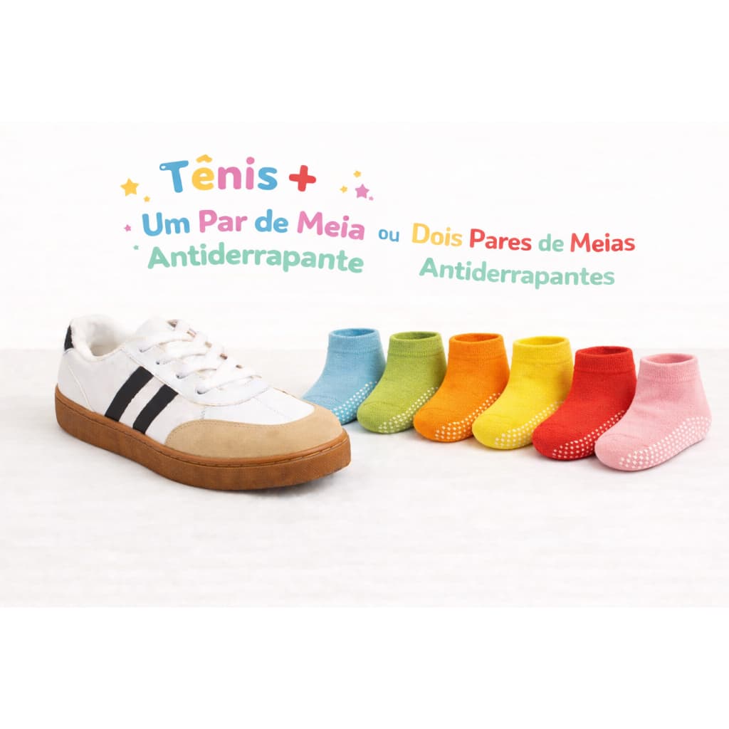 KIT TÊNIS SAPATÊNIS INFANTIL + MEIA ANTIDERRAPANTE  Menino e Menina Tam 20 ao 27 Conforto e Segurança ENVIO IMEDIATO