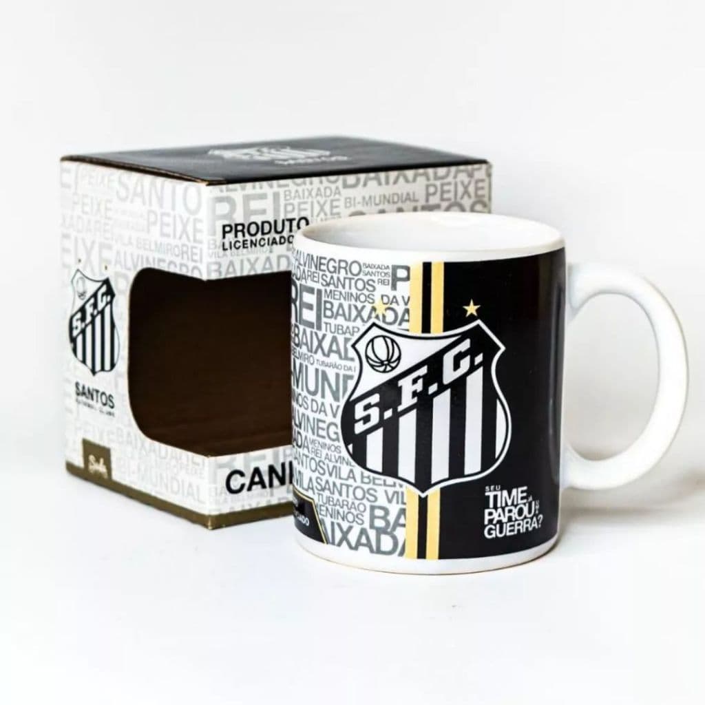 Caneca Time Santos Futebol Clube "Seu Time Já Parou Uma Guerra?" Caixa Presente Produto Licenciado