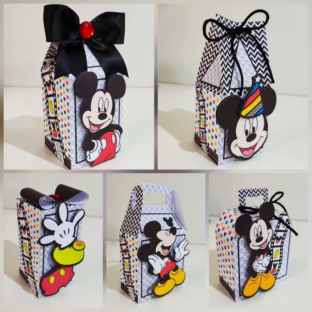 ✨ ENVIO RÁPIDO Kit Festa - Mickey Mouse, Preto e Branco - Papelaria Personalizada - Lembrancinha de Festa