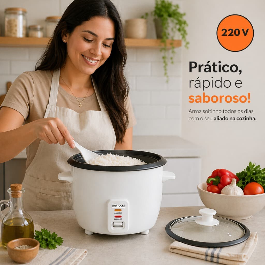 Panela Elétrica Fácil Uso Cozinha Compacta Pratica Capacidade 1,3 Litros Branca