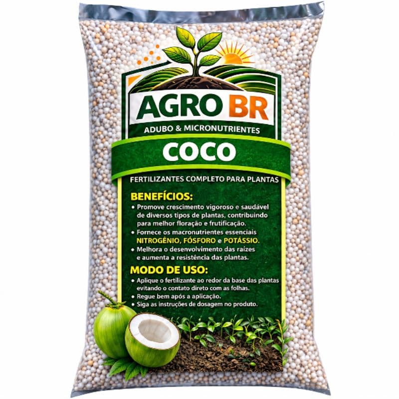 Adubo Fertilizante para COQUEIROS NPK + Micronutrientes Frutifocação e Crescimento 1kg