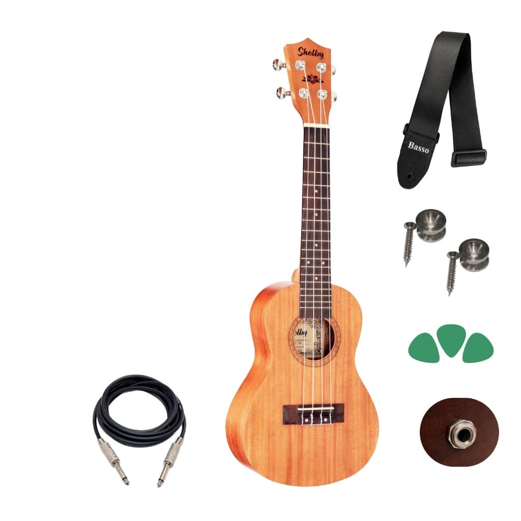 Ukulele Shelby Concert Su23m Mogno Fosco Eletrico