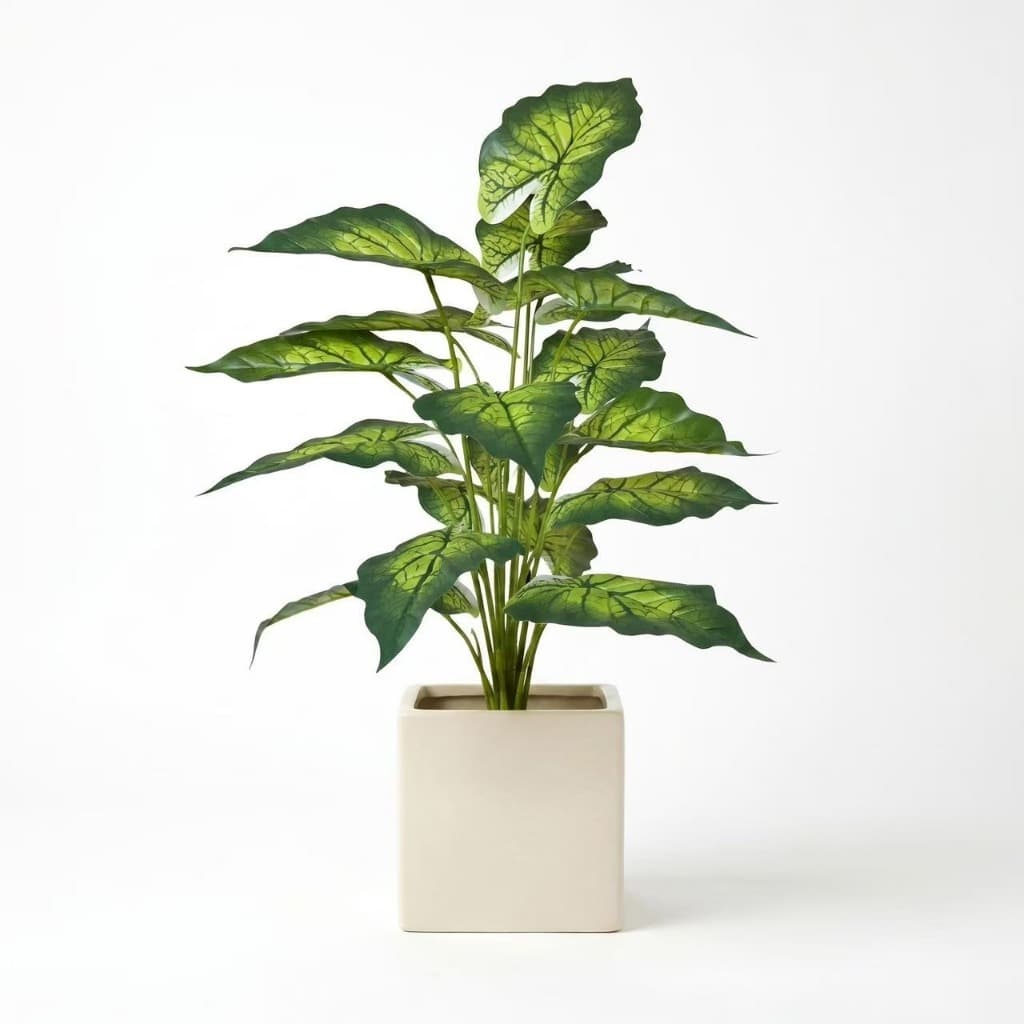 Planta artificial em miniatura, 70 cm de altura, 18 folhas, verde realista, adequada para decoração de casa e sala de es