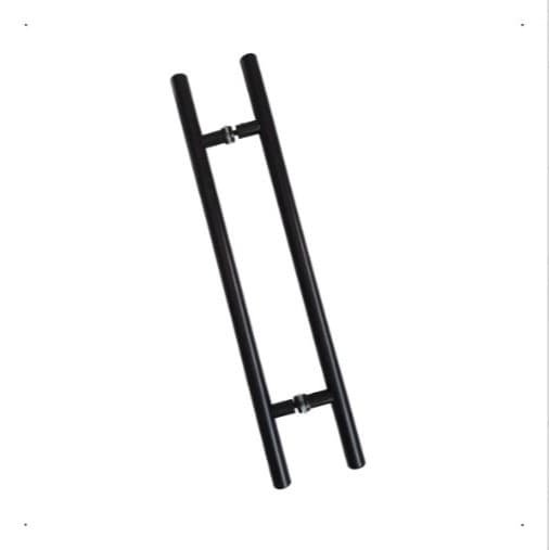 Puxador tubular redondo preto 80cm em alumínio