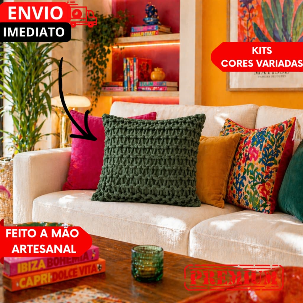 OFERTA Kit 1/2/3/4 Almofada Cheia em Suede Decorativas 45x45cm varias cores