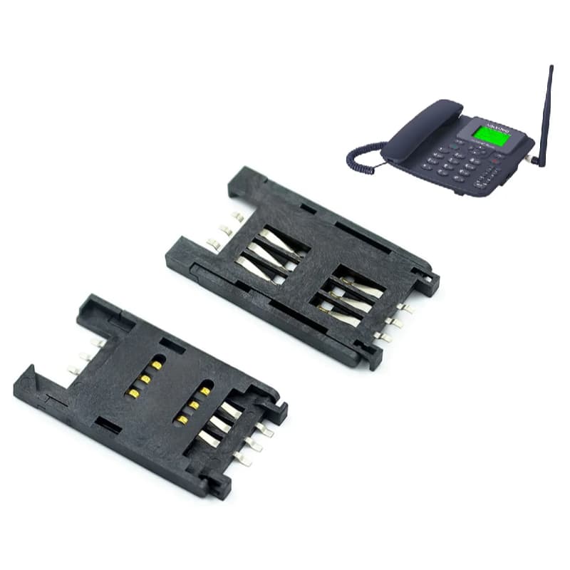 Peça  Leitor Slot Chip Sim Card (1 chip) Para Celular Rural Fixo Mesa