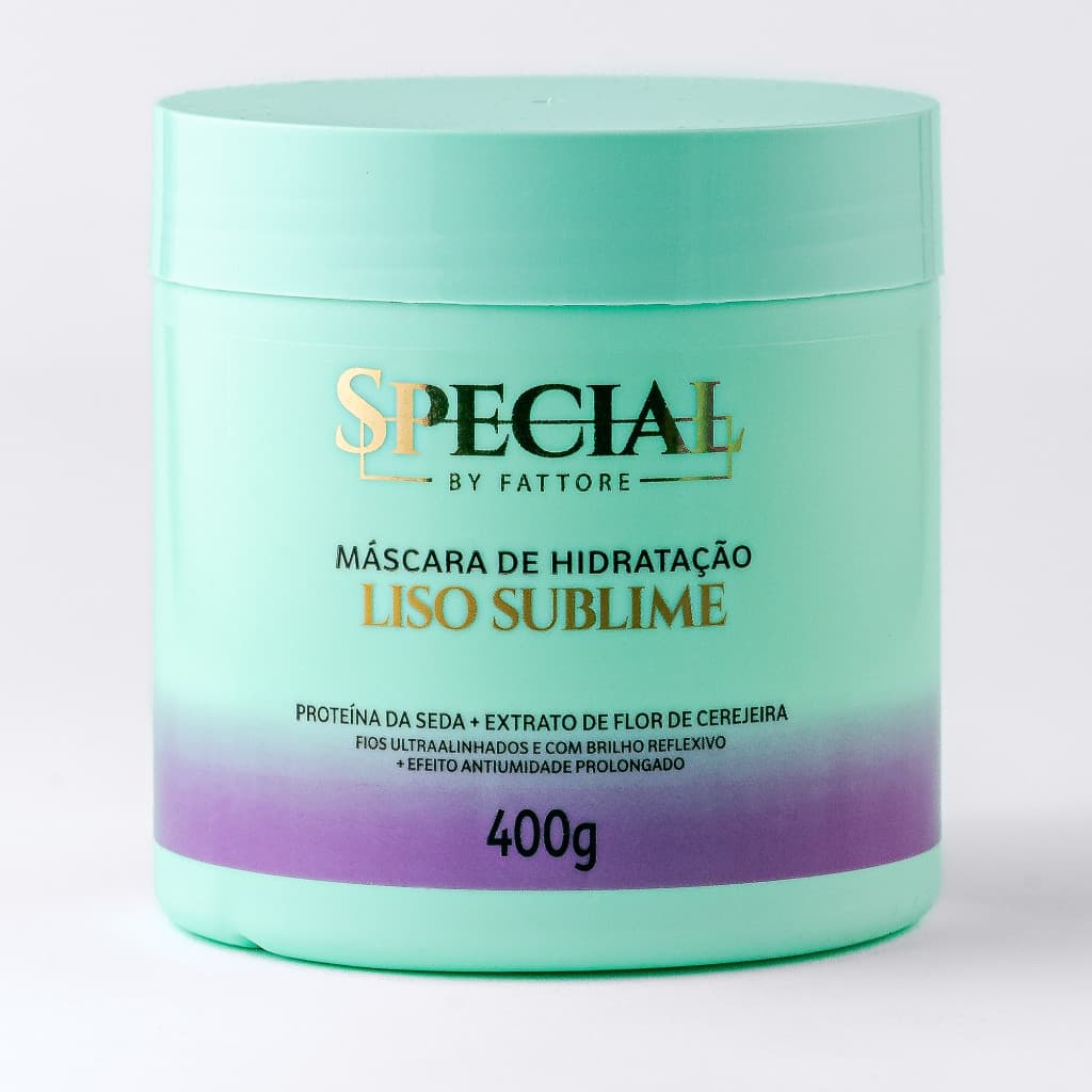 Máscara Capilar Anti-frizz Liso Sublime 400g - Alinhamento, Brilho e Controle de Frizz Fattore Special