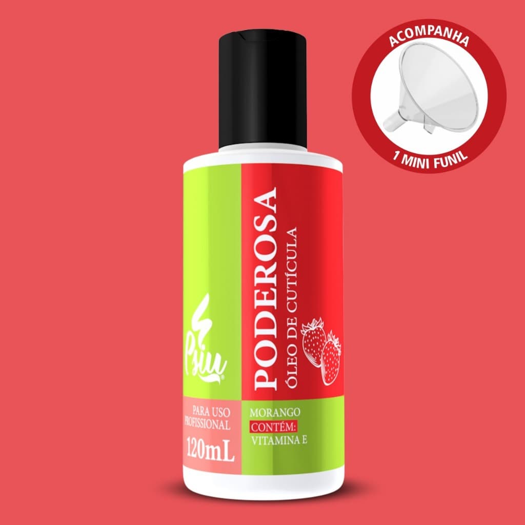 Refil De Óleo De Cutículas Hidratante Poderosa Psiu 120ml Acompanha Mini Funil