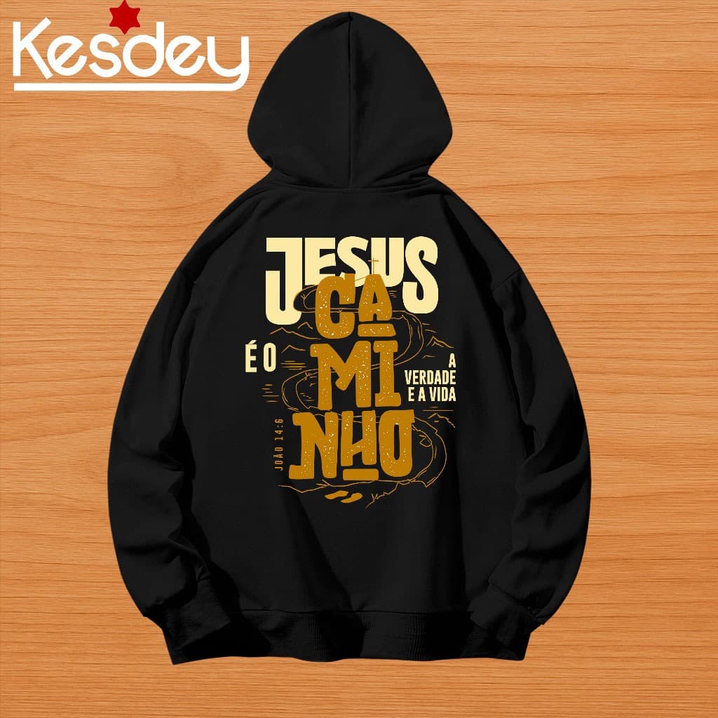 Moletom  Jesus é o CaminhoCanguru Blusa Unissex Quente Casual Moda