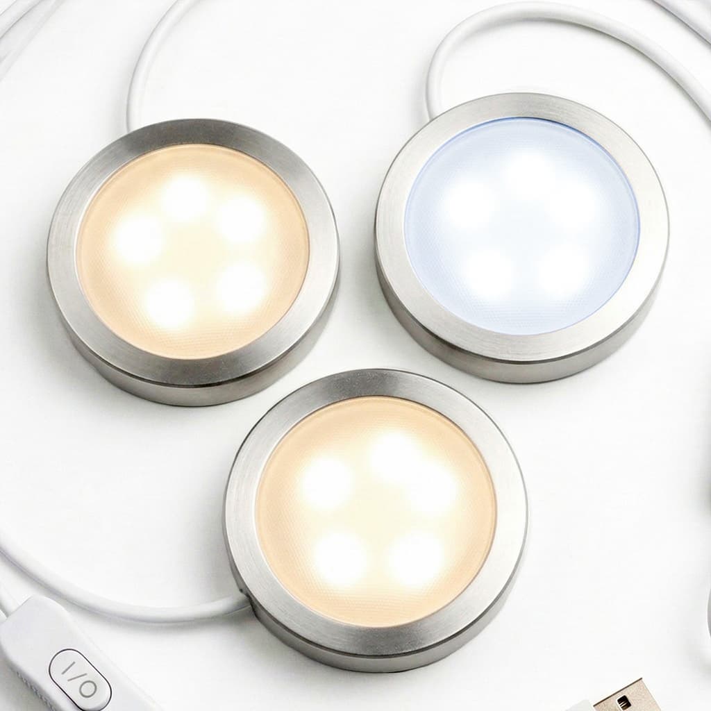 3X Lâmpadas de Led Diy Redondo Pastilha Luz Branca 6W