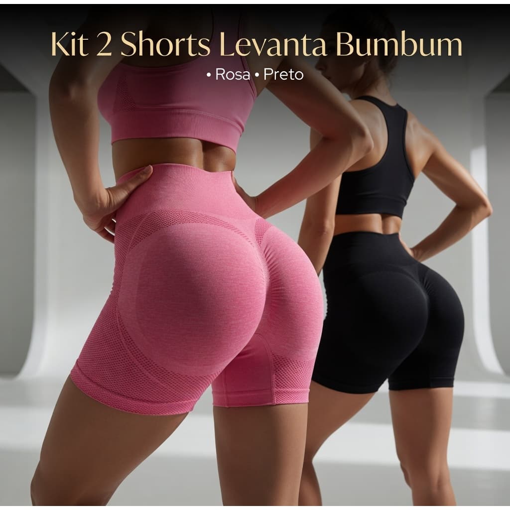Yoga Shorts Femininos Fitness Spandex Corrida Sem Costura 1 Unidade ou Kit 2