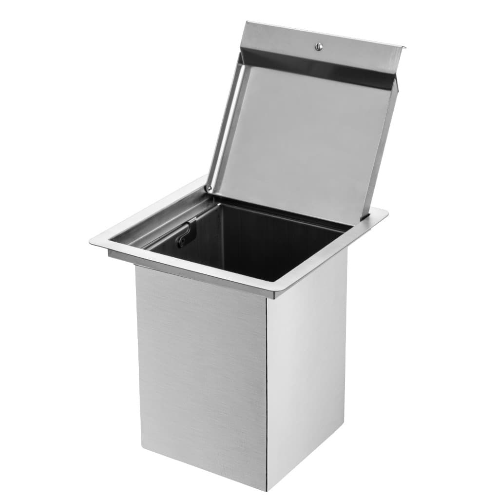 Lixeira Quadrada Pia Cozinha Embutir 5 L Inox 304 Escovado
