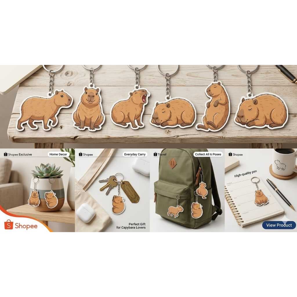 Chaveiro Capivara MDF Cortado Laser Lembrancinha Presente Criativo Chaveiro de Mochila Madeira Premium