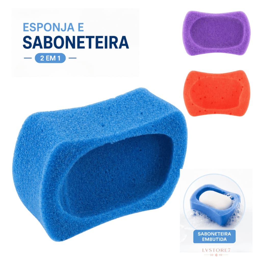 Esponja Saboneteira De Banho Macia Banho 2 Unid Sortida Banho e Skincare