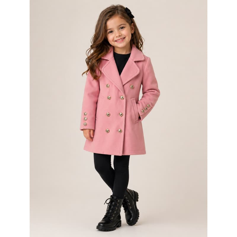 Sobretudo Infantil Menina Lã Batida 4 ao 12 Coleção Outono Inverno / Sobretudo Infantil Menina Sobretudo Grosso
