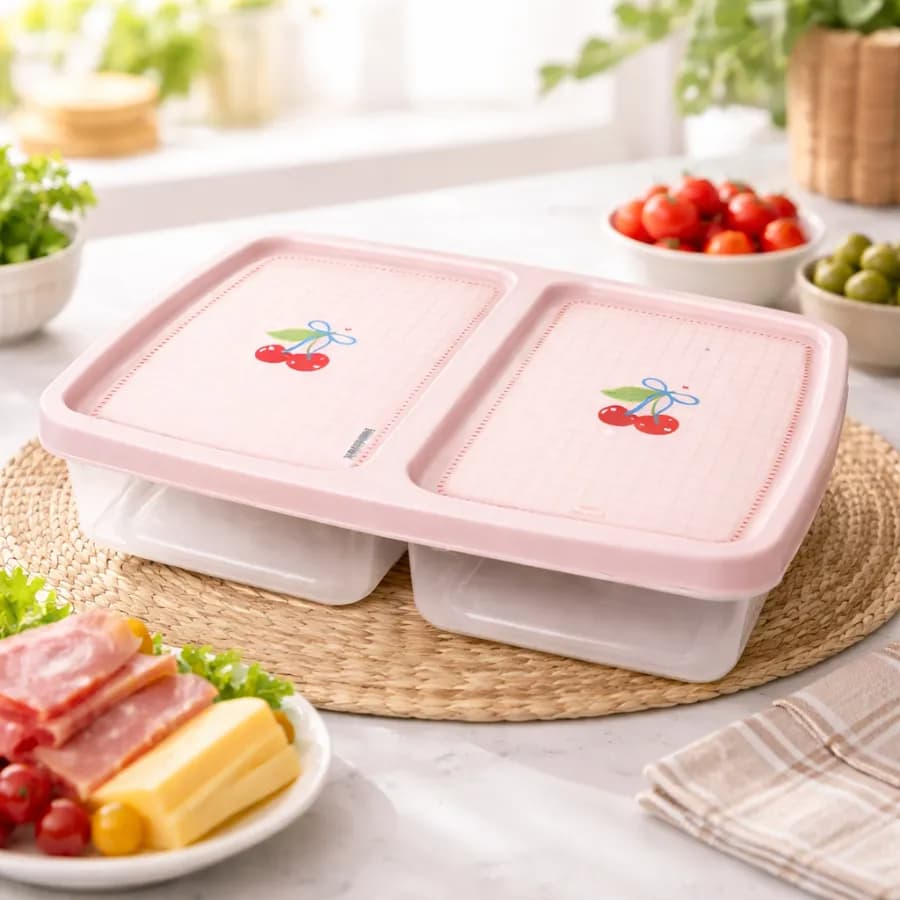 Porta Frios Plasútil com 2 Divisórias – Ideal para Presunto e Queijo