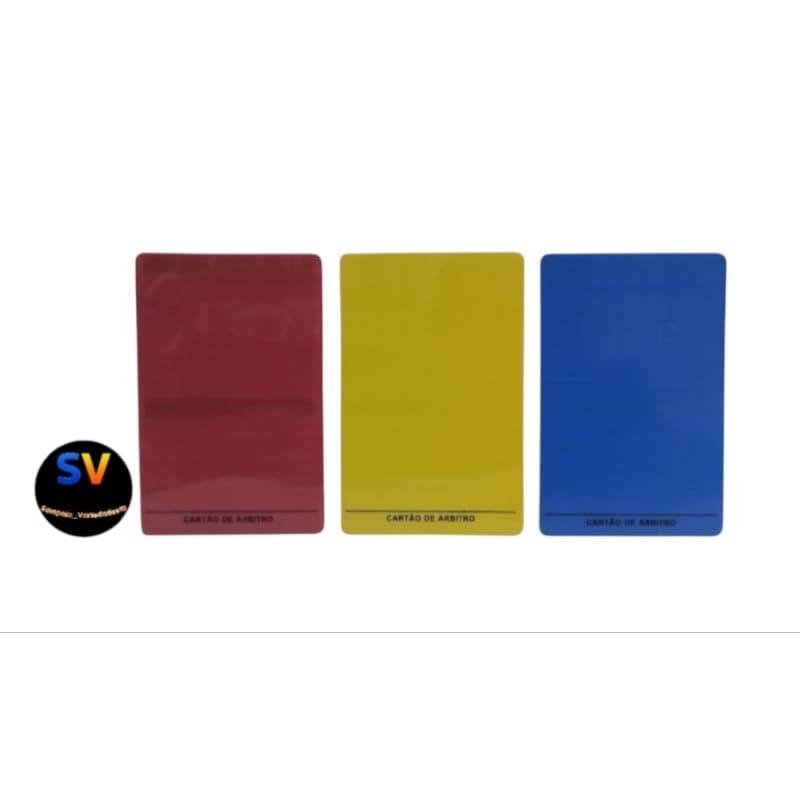 Cartão de Arbitro Futsal Liso Vermelho , Amarelo , Azul