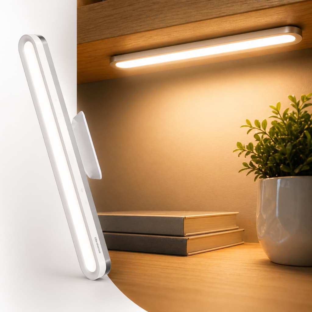 Luz De Led Branca ou Amarela para Leitura Magnética Barra Led Lúminaria Recarregável