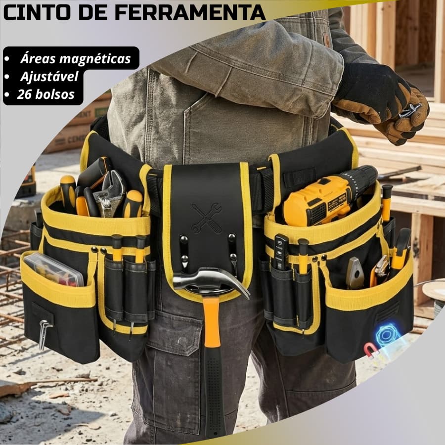 Bolsa Cinto Porta Ferramentas 26 Bolsos Reparo Geral E Manutenção
