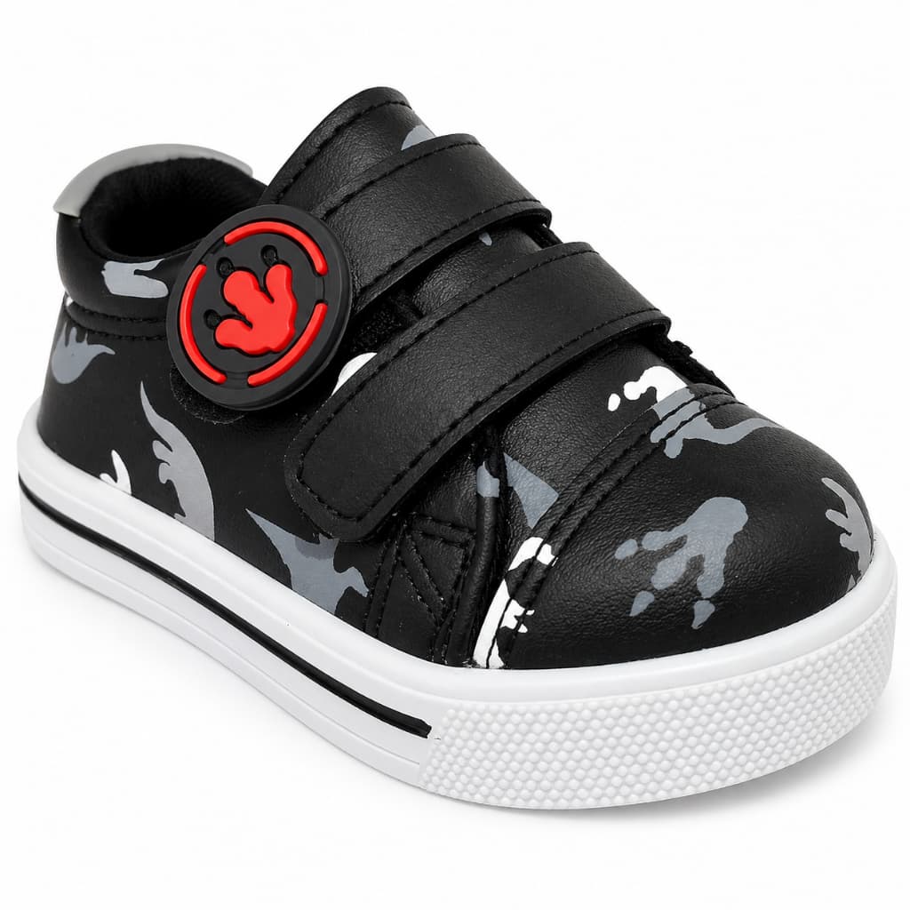 Tênis Infantil Masculino Dinossauro Velcro Confortável Antiderrapante Leve Casual Escolar Promoção Barato