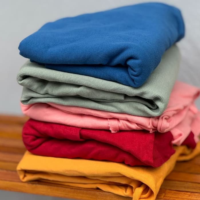 Retalho de Ribana Canelada 97% algodão 3% Elastano/Costura-Blusa Feminina, Regata, Body Infantil.