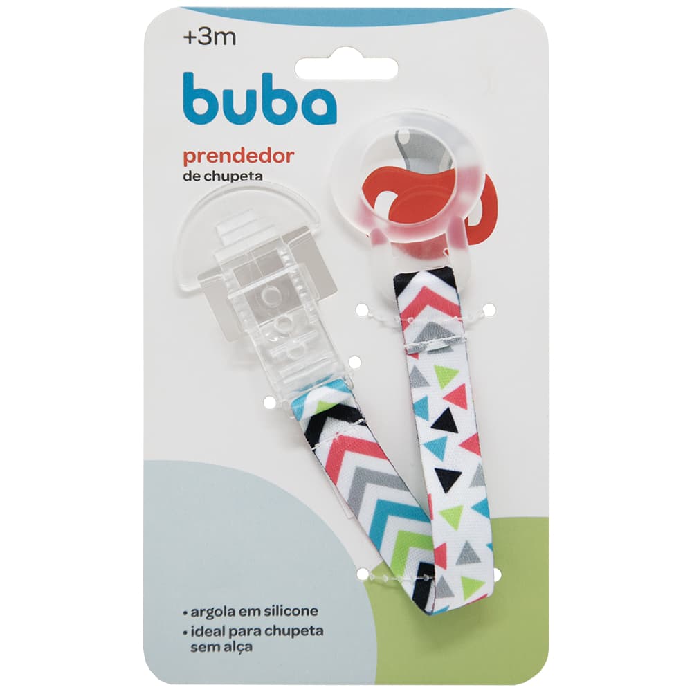 Prendedor de Chupeta com Adaptador Buba Shapes Bico Chupeta Sem Alça Anel