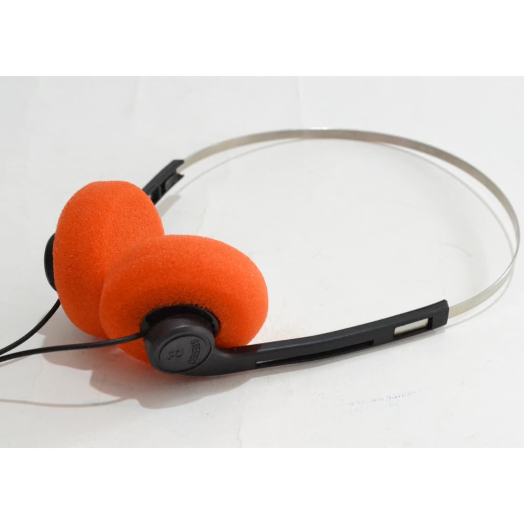 Fone De Ouvido Espuma Laranja Estilo Retro Vintage Novo