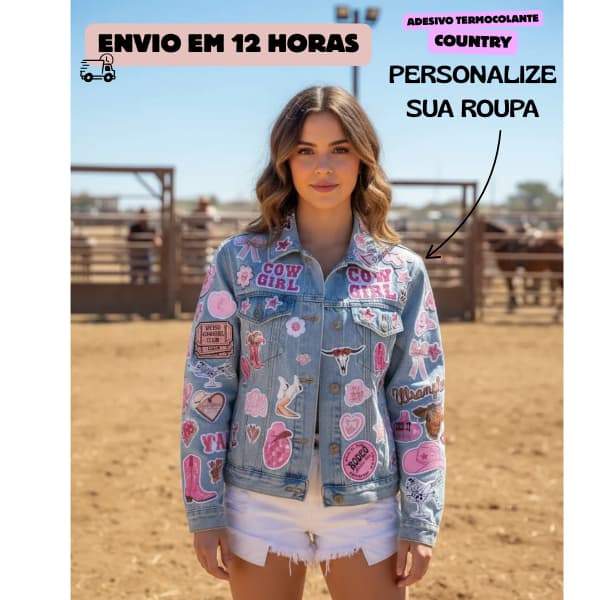 Adesivo DTF Country Adesivo Termocolante Para Personalizar Calça Jaqueta Camisas Pronto para Estampar