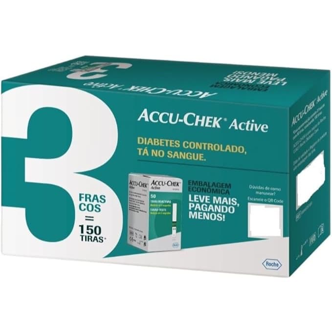 Kit Tiras Medidor Glicemia Accu-Check Active 150 Unidades