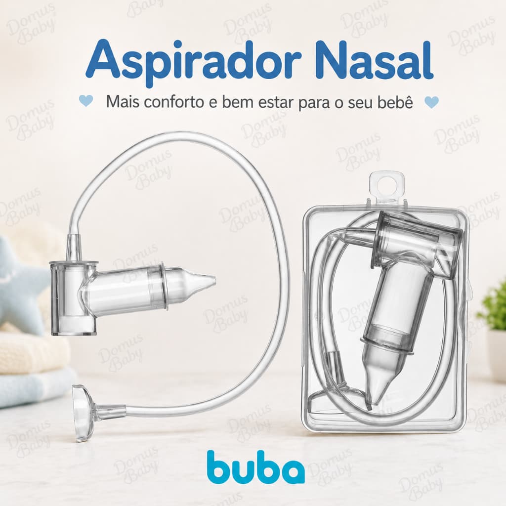 Aspirador Nasal Buba para Bebê com Estojo em Silicone 0 Meses+