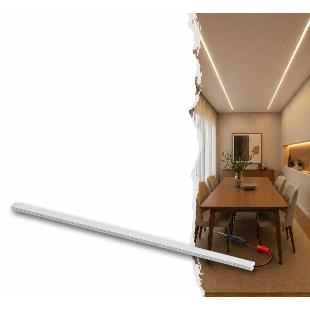 Perfil Alumínio Sobrepor 90CM 30mm Com Placa de Led 20w 2000lm Bivolt Driver Incluso