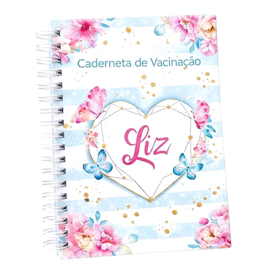 Caderneta de Vacinação/saúde Personalizada com Nome  Tema Borboleta ,safari, ursinho Menina/Menino  Modelos Clean Fofo