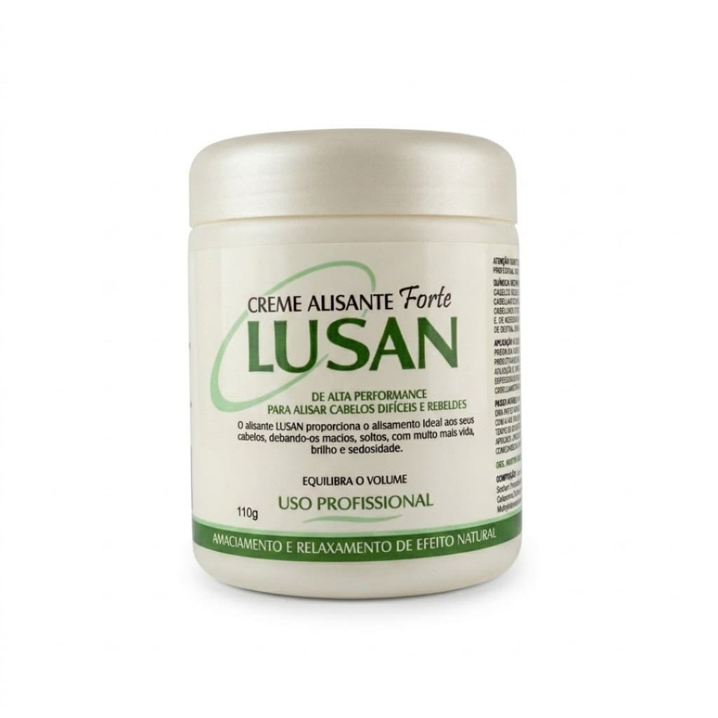 Creme Alisante Forte Lusan 110g Para Cabelos Rebeldes e Difíceis Profissional