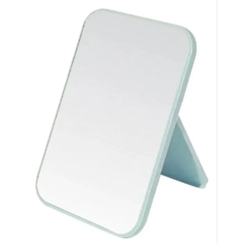 Espelho de Mesa Platina Retangular para Maquiagem: Portátil e Compacto com Suporte Ideal para Bancada
