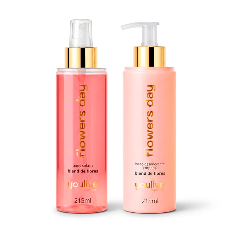 Body Splash e Loção Desodorante Corporal Kit Flowers Day - Youlive