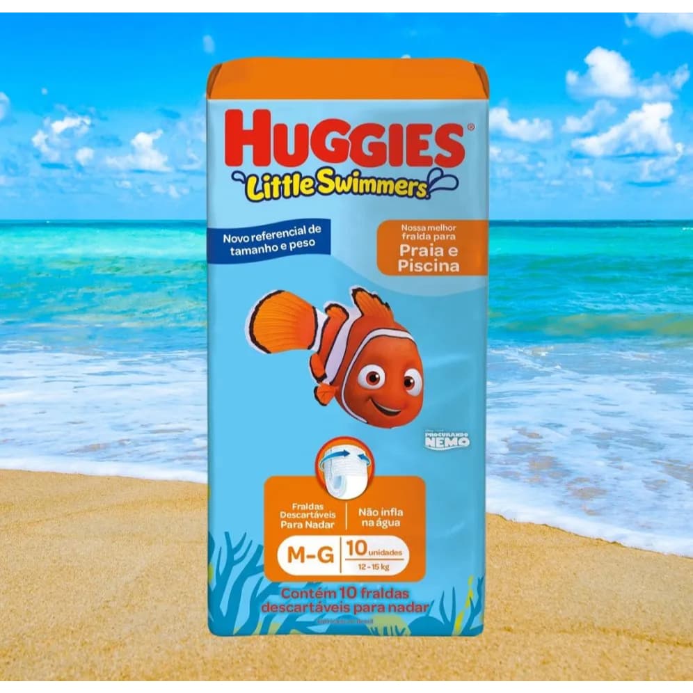 Fralda Huggies Piscina Praia Little Swimmers 12 unidades M/G