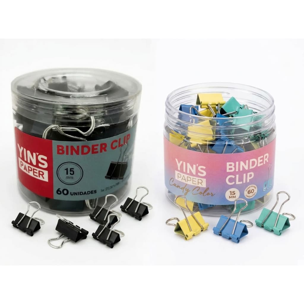 Kit Prendedor de Papel Binder de Metal Clips Borboleta Kit Clipes Material Escolar Escritório Pote