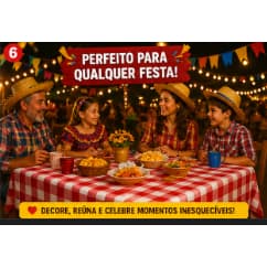 Toalha de Mesa Xadrez Festa Junina TNT  Decoração São João 1 a 5 Metros