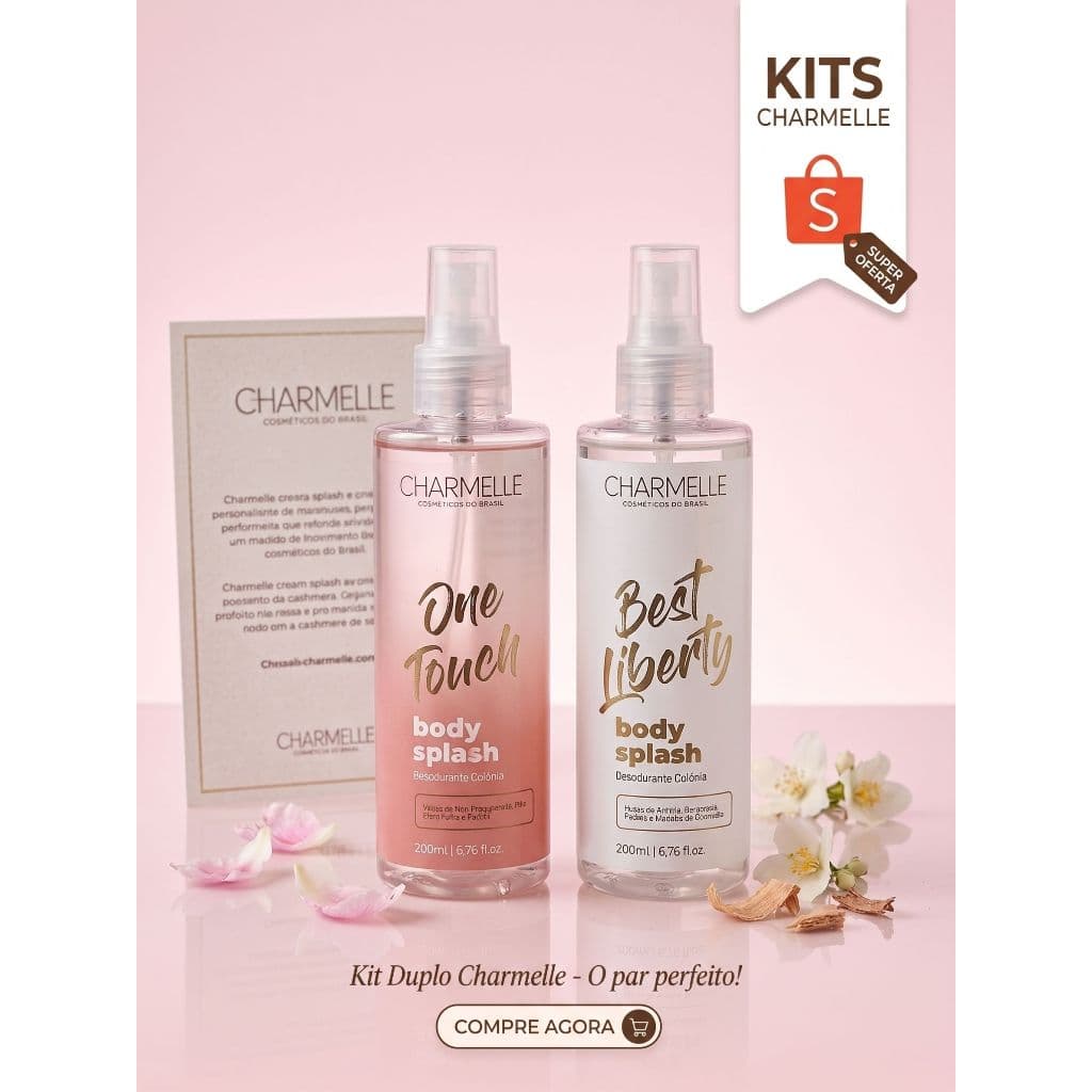 Kit 2 Body Splash Feminino One Touch + Liberty Desodorante Colônia 200 ml com Alta Fixação Fragrância Elegante