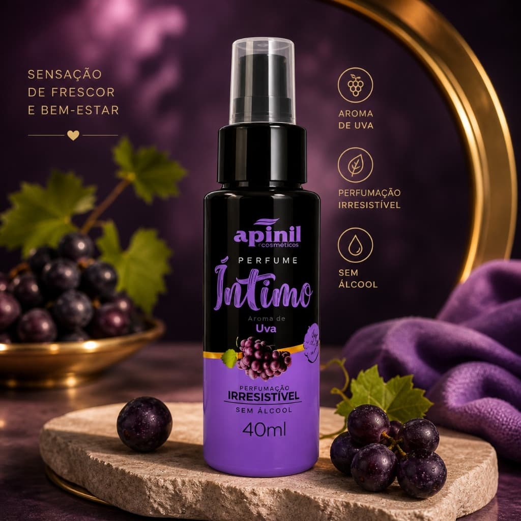 PERFUME ÍNTIMO BEIJÁVEL UVA APINIL 40ML 01 UNIDADE