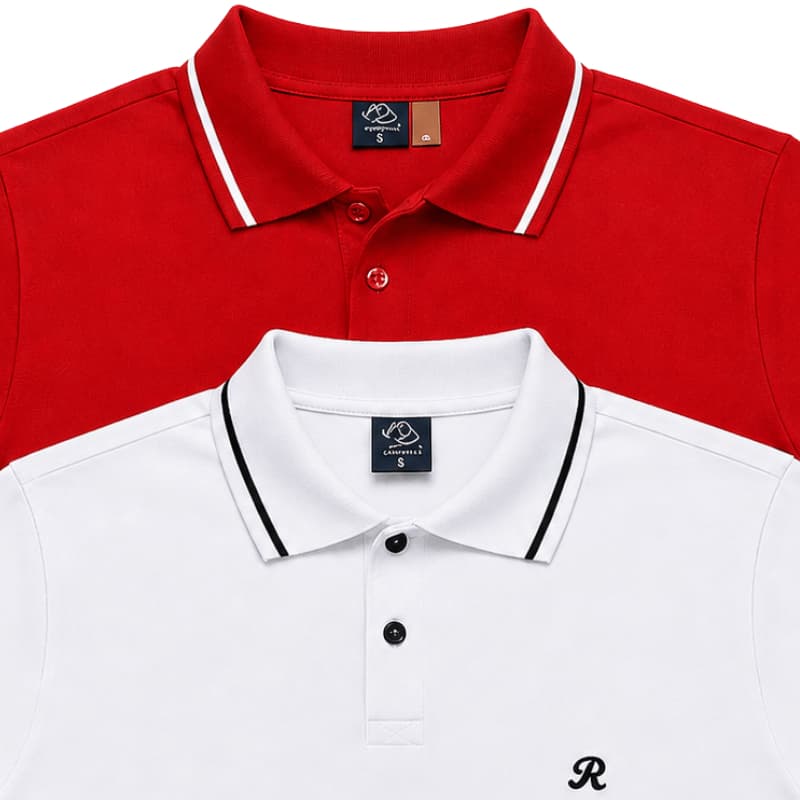 Kit 2 Camisa 100% Algodão Gola Polo Com punho  Premium Confortável