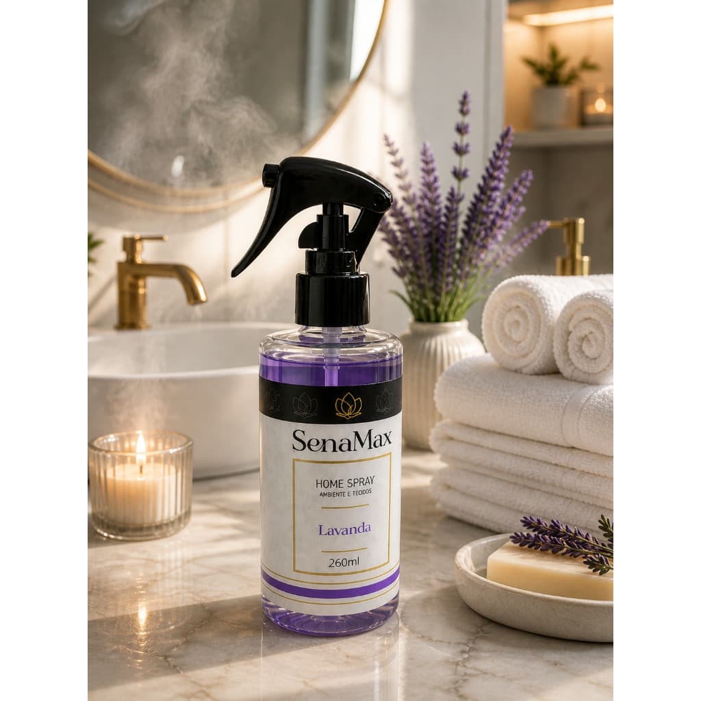 Spray Aromatizante Lavanda 260ml Desodorante Ambiente Banheiro Sala Quarto Roupas Tecidos Perfume Suave