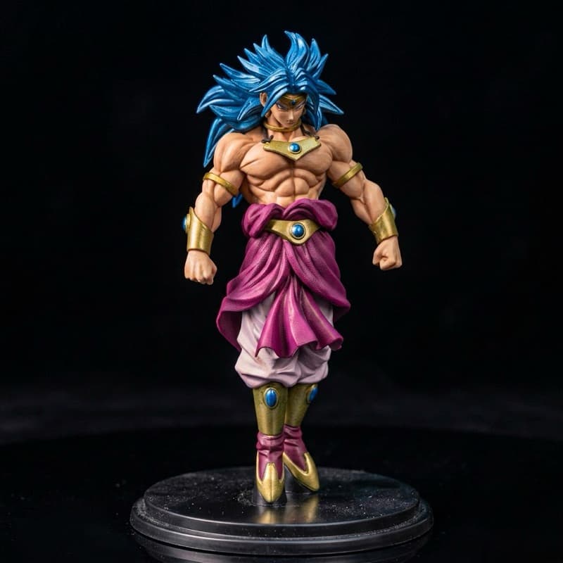 Action Figure Broly 22Cm Com Base Cabelo Azul Dragon Ball Z Banpresto