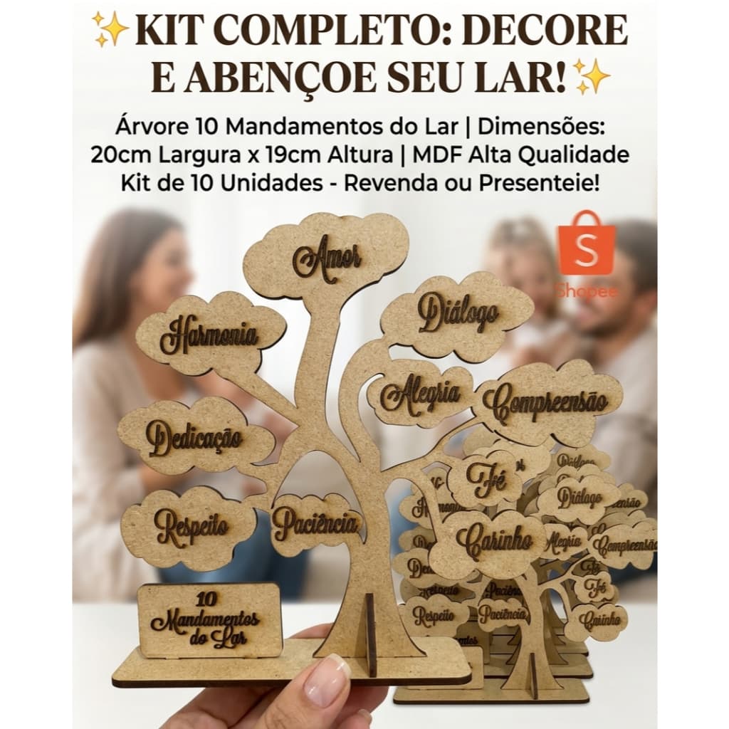 ✨ Kit 10 Unidades: Árvore "10 Mandamentos do Lar" – O Toque de Harmonia que Sua Casa Merece!