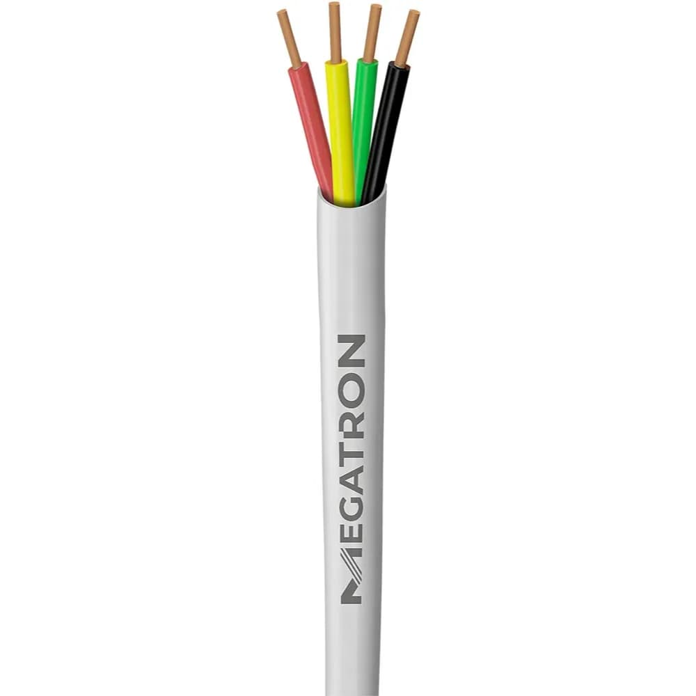 Cabo Alarme 50x4 Megatron 4 Vias 50mm 100m Rolo Branco 100% Cobre Certificado Anatel Alta Qualidade