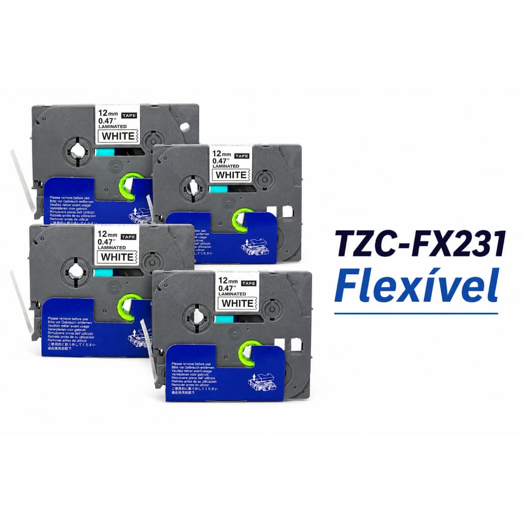 Fita Compatível Rotulador TZC FX231 Flexível Fios 12mm's Masterprint P/ Rotuladores Brother