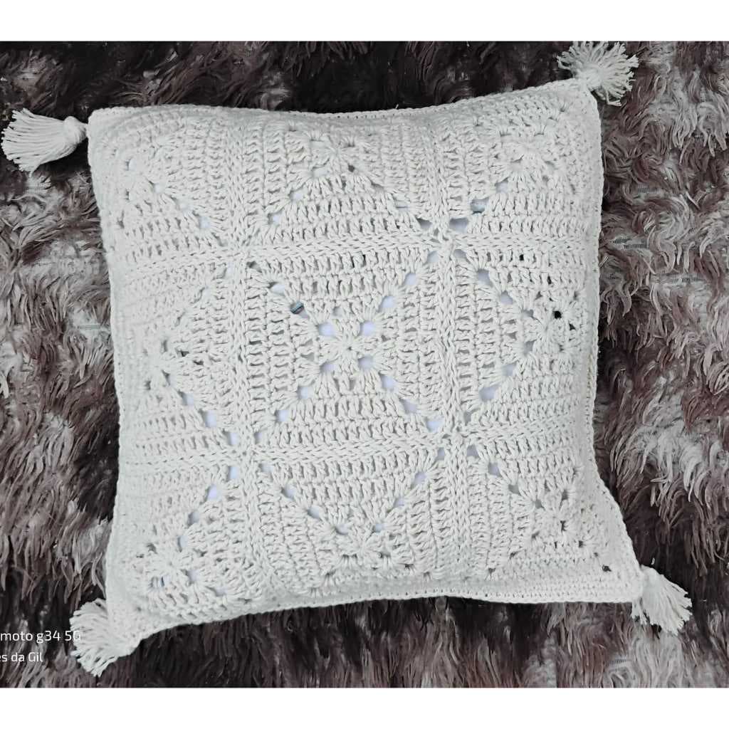 capa de almofada em croche