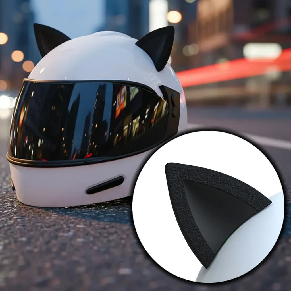 Orelha Orelhinha Gato Gatinho Para Fixar Capacete Moto Bike